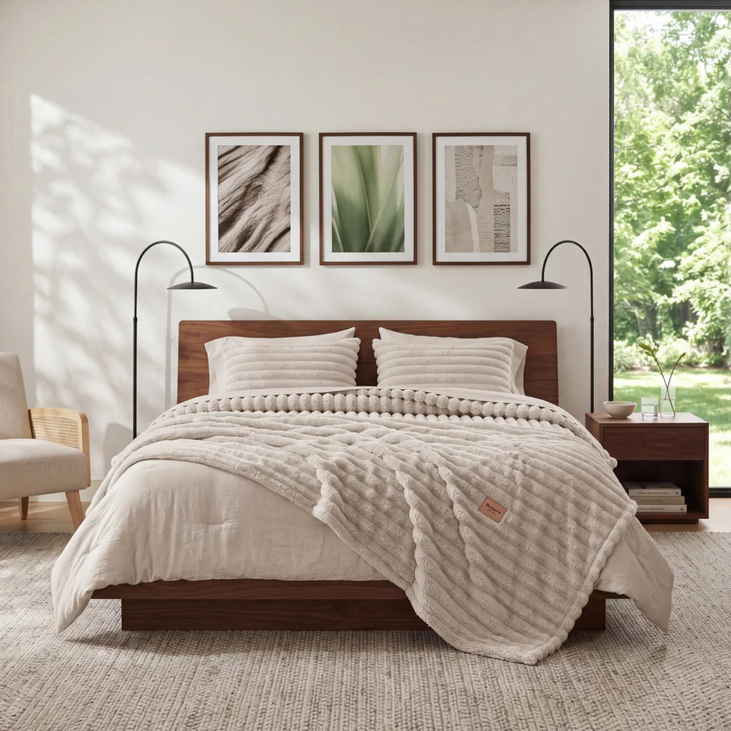 Bedsure King 2-in-1 Comforter Set with Detachable Fluffy Blanket