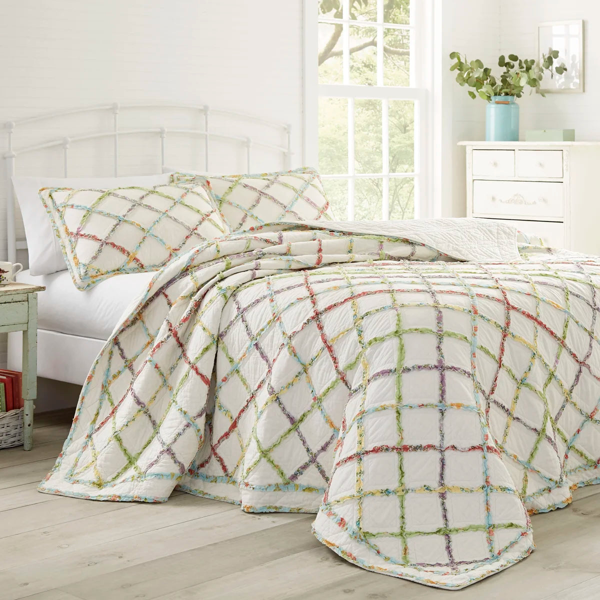 Ruffled Garden Reversible Cotton Quilt