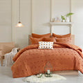 Brooklyn Cotton Jacquard Comforter Set with Euro Shams and Throw Pillows