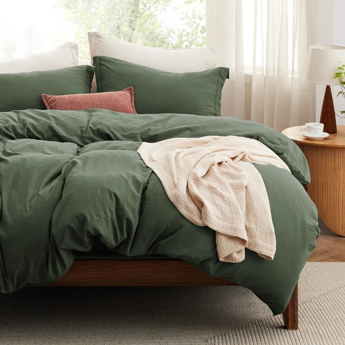 Bedsure Duvet Cover Queen Size with Fitted Sheet - 4 Pieces