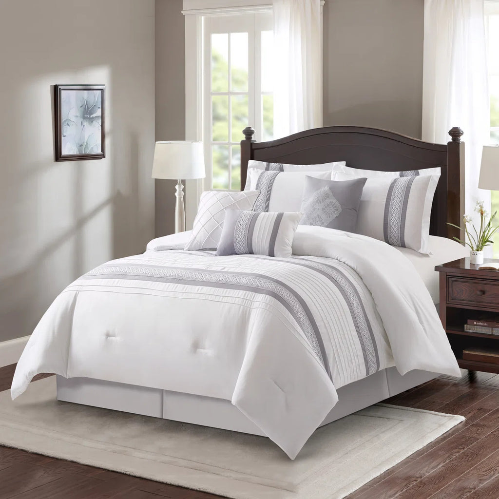 Durango 7 Piece Striped & Soft Comforter Set