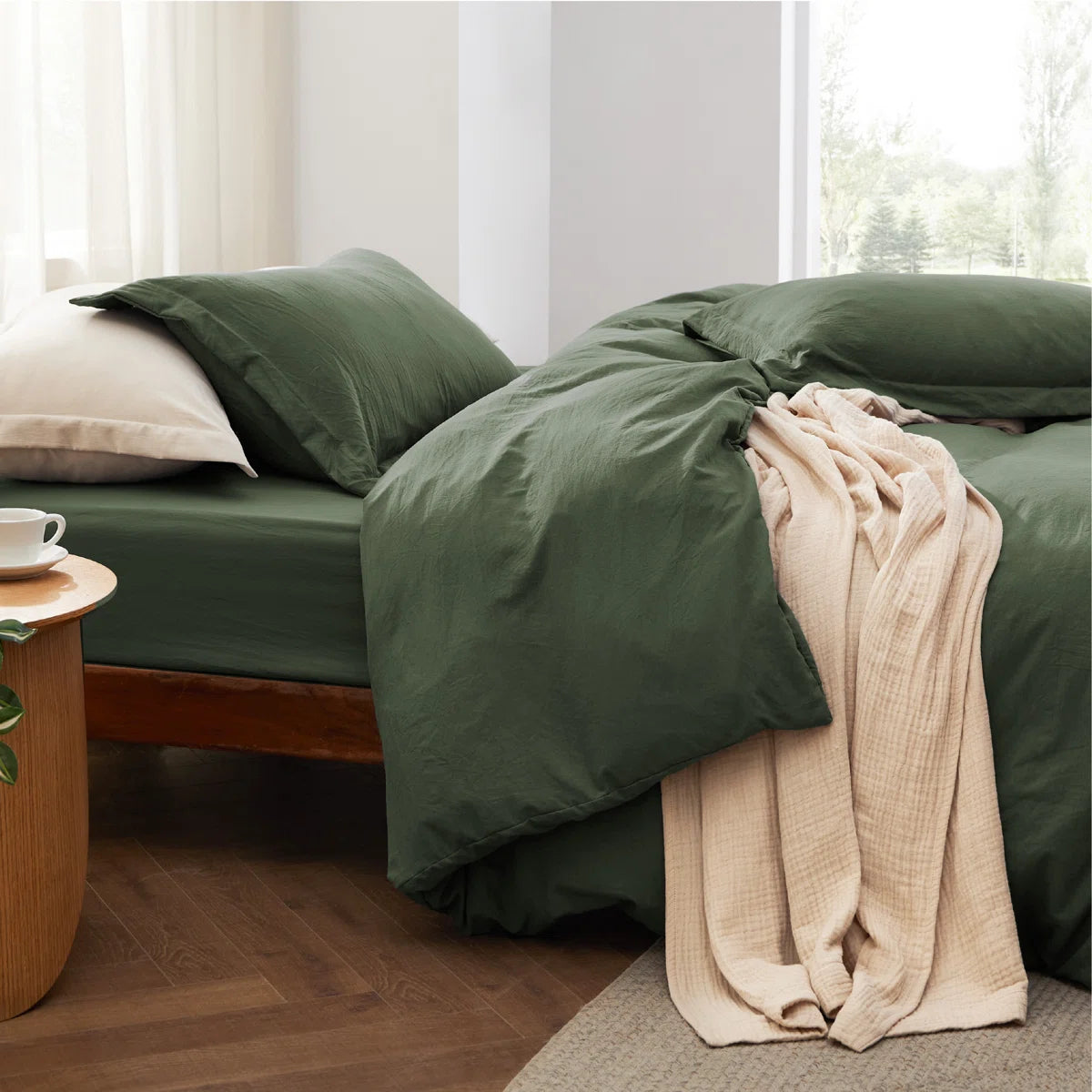 Bedsure Duvet Cover Queen Size with Fitted Sheet - 4 Pieces