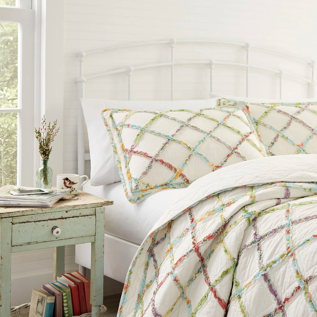 Ruffled Garden Reversible Cotton Quilt