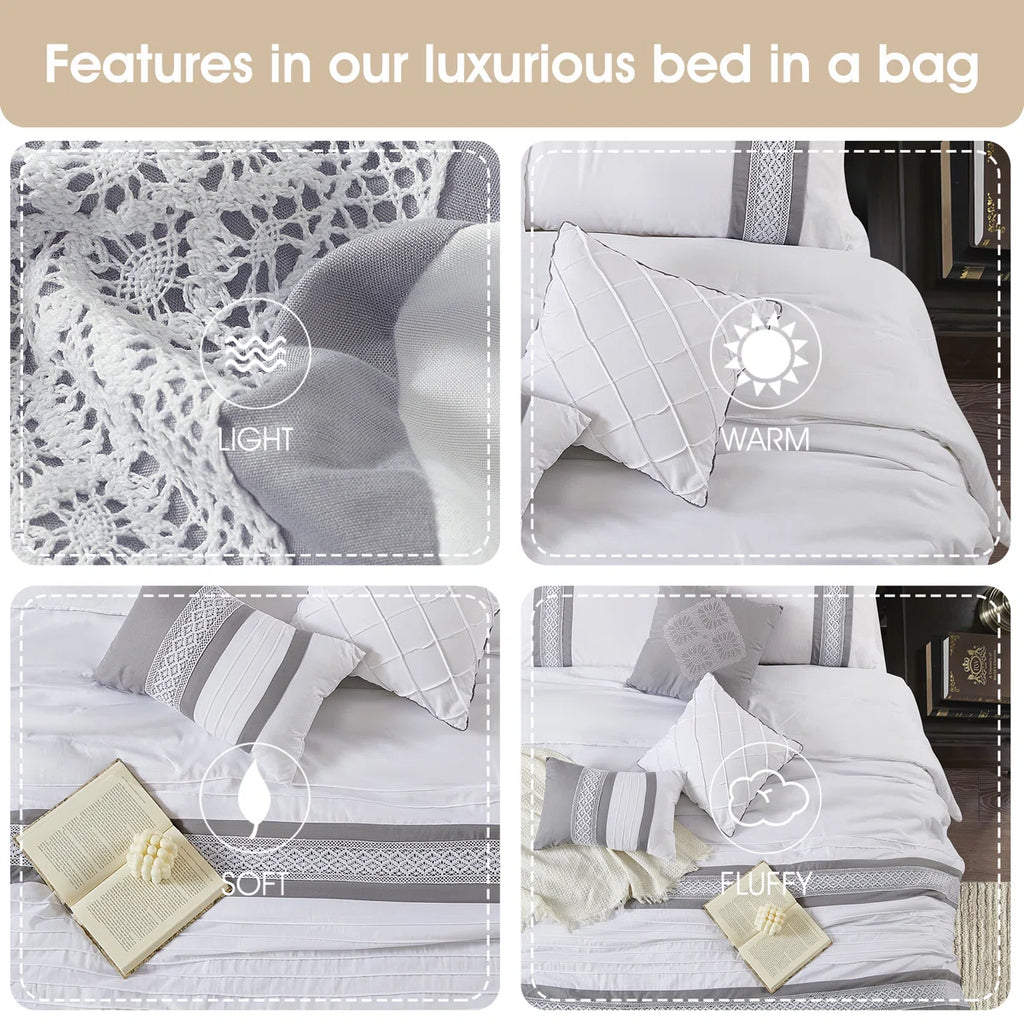 Durango 7 Piece Striped & Soft Comforter Set