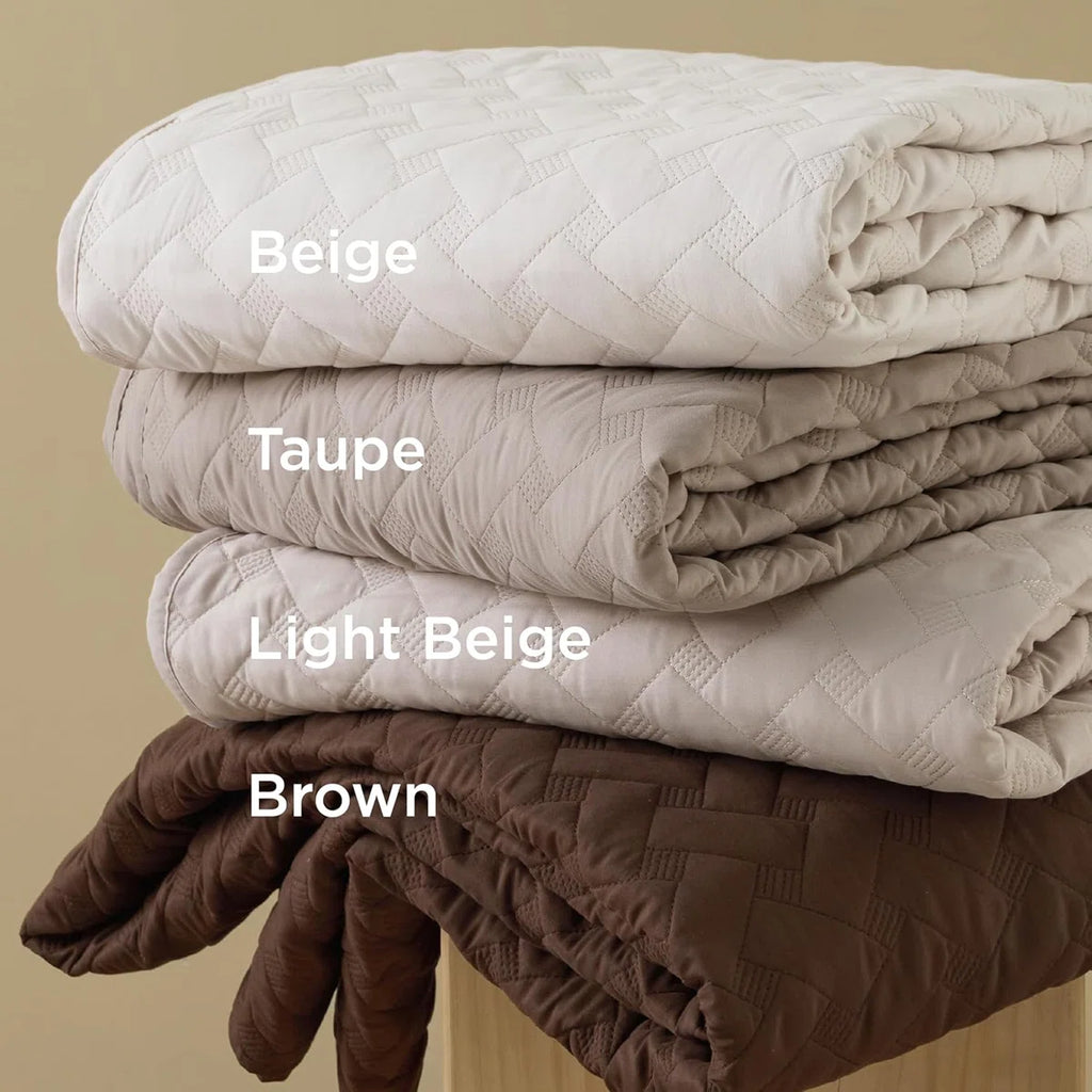 Twin/Twin XL Lightweight Quilted Blanket - Breathable Basket Weave Quilt for Dorm Room & Home - AC-Friendly Summer Bedding for Bed & Sofa - Natural-Soft Gift for Women & College Students, All Seasons