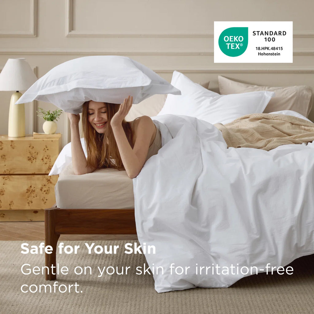 Washed Cotton Duvet Cover Queen Set - Minimalist Cotton Beding Set For All Season（set of 3）