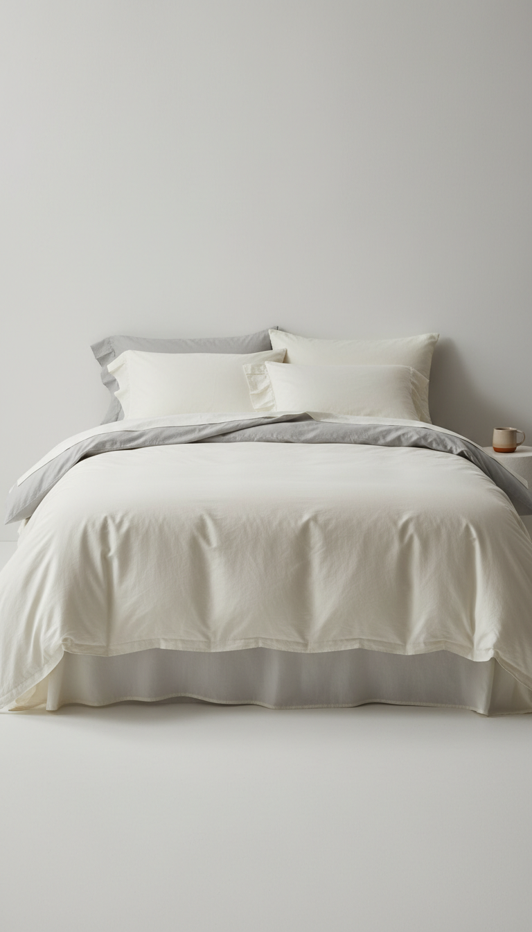 Alabaster cotton duvet cover